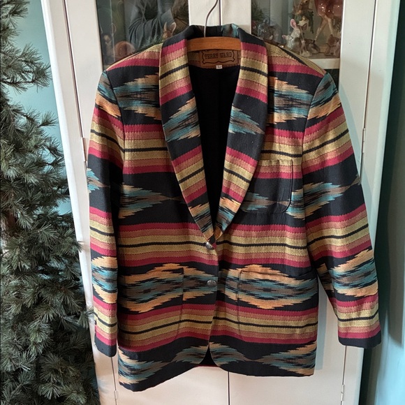 Terry Ward Jackets & Blazers - Terry Ward sz L Vintage Colorful Western Blazer euc